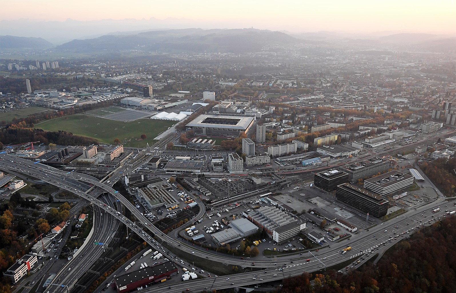 Vue aérienne du PDE du Wankdorf